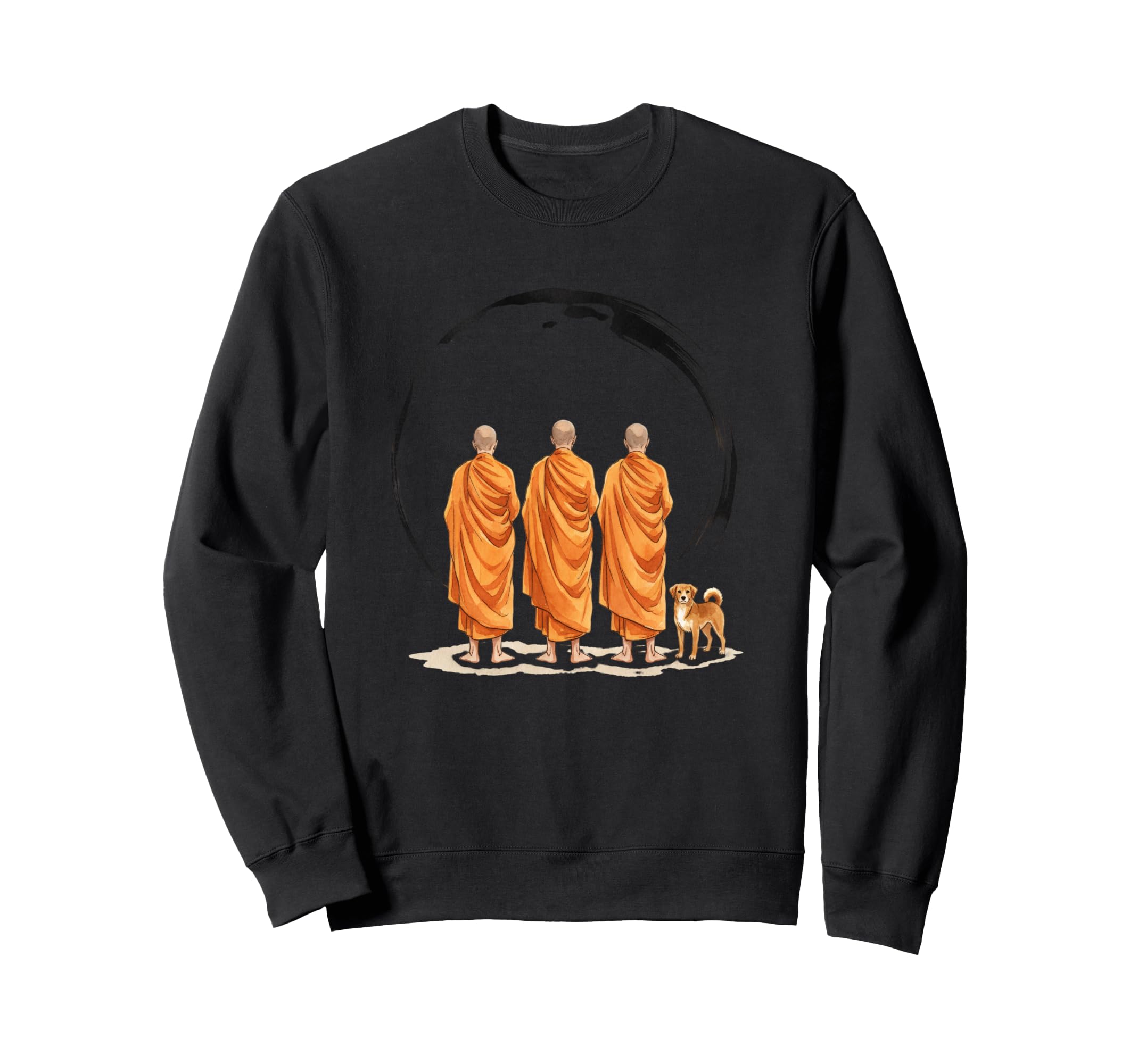 Buddhist Monks Dog Zen Circle Sweatshirt - Novelty Apparel for Adults - T-Shirt, Sweatshirt, Hoodie