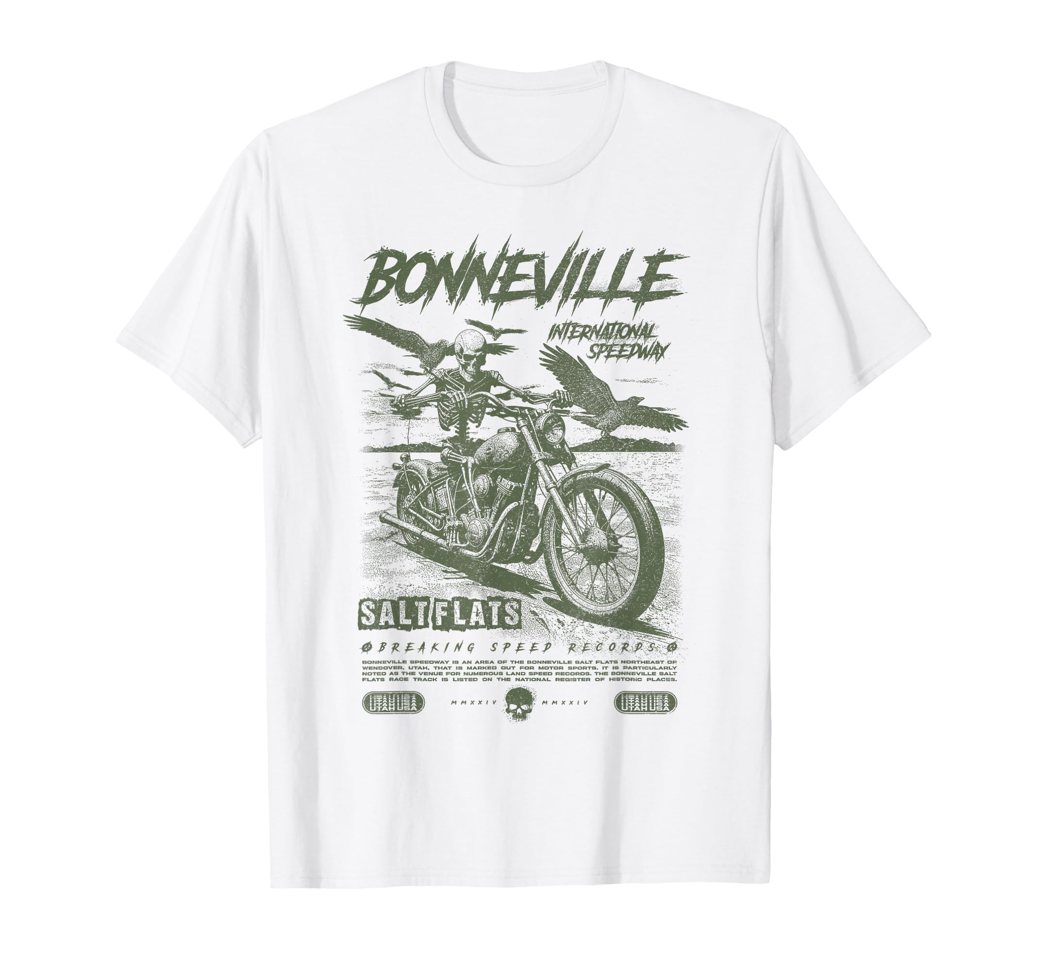 Bonneville Salt Flats Motorcycle Racing T-Shirt - Minimalist Print Unisex - T-Shirt, Sweatshirt, Hoodie