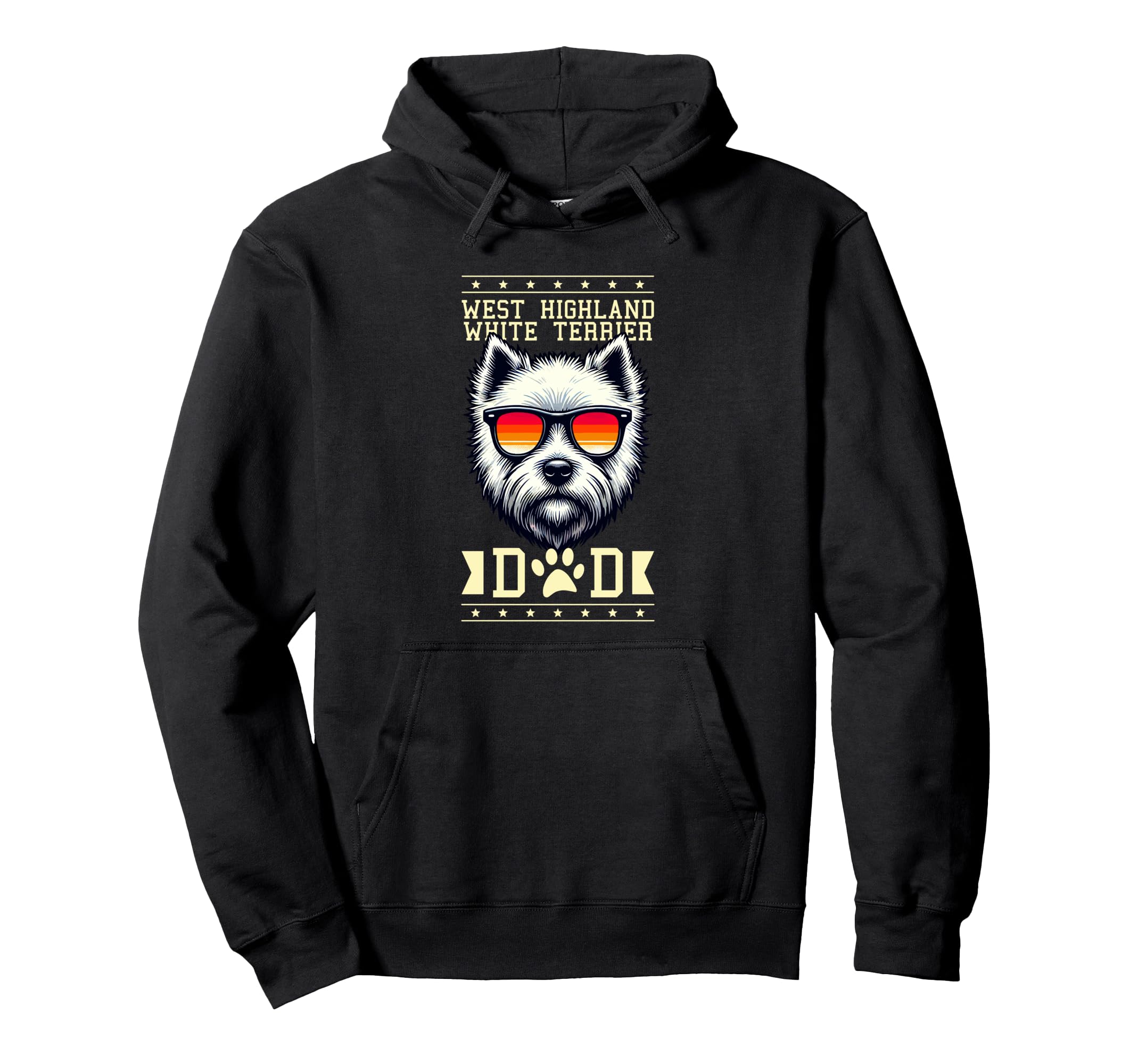 Sunglasses West Highland White Hoodie - Fun Novelty Design for Adults - T-Shirt, Sweatshirt, Hoodie