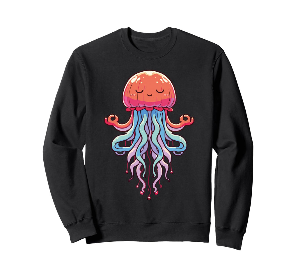 Meditation Jellyfish Yoga Pose Sweatshirt - Aesthetic Graphic Unisex - T-Shirt, Sweatshirt, Hoodie