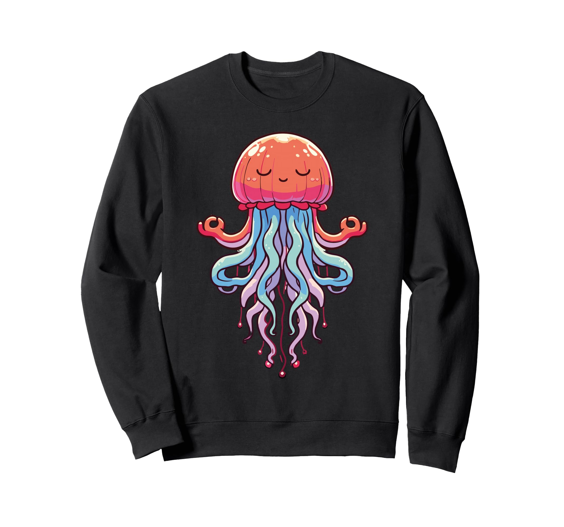 Meditation Jellyfish Yoga Pose Sweatshirt - Aesthetic Graphic Unisex - T-Shirt, Sweatshirt, Hoodie