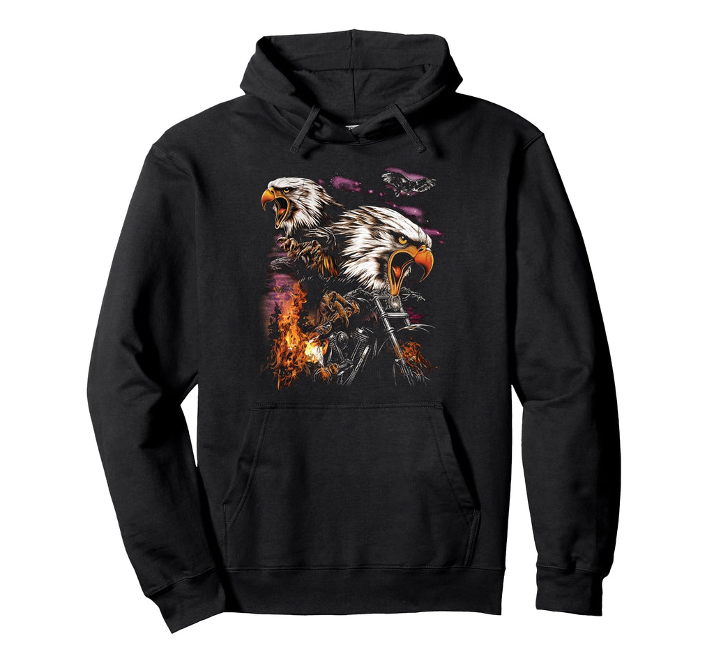 Chopper Motorcycle Biker Eagle Tattoo Hoodie - Unique Graphic Men Women - T-Shirt, Sweatshirt, Hoodie