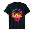 Synth Island Sunset Synthwave T-Shirt - Minimalist Print Men Women - T-Shirt, Sweatshirt, Hoodie