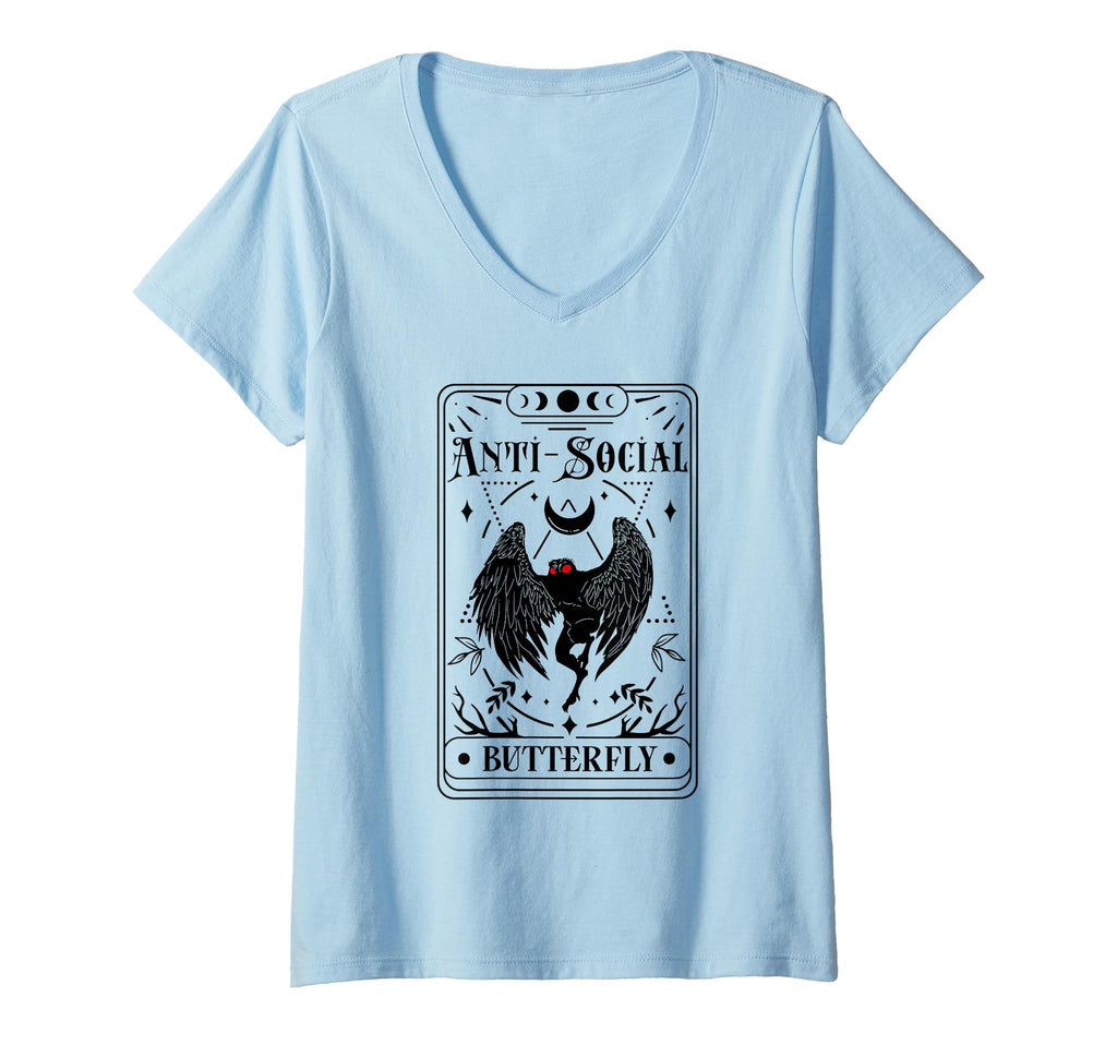 Womens Mothman Tarot Card Antisocial T-Shirt - Custom Art Print for Adults - T-Shirt, Sweatshirt, Hoodie