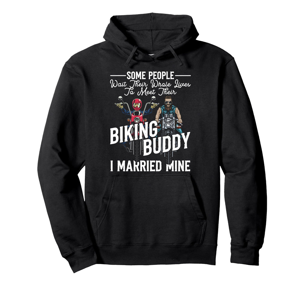 Motorcycle Biker Husband Wife Marriage Hoodie - Unique Graphic Men Women - T-Shirt, Sweatshirt, Hoodie