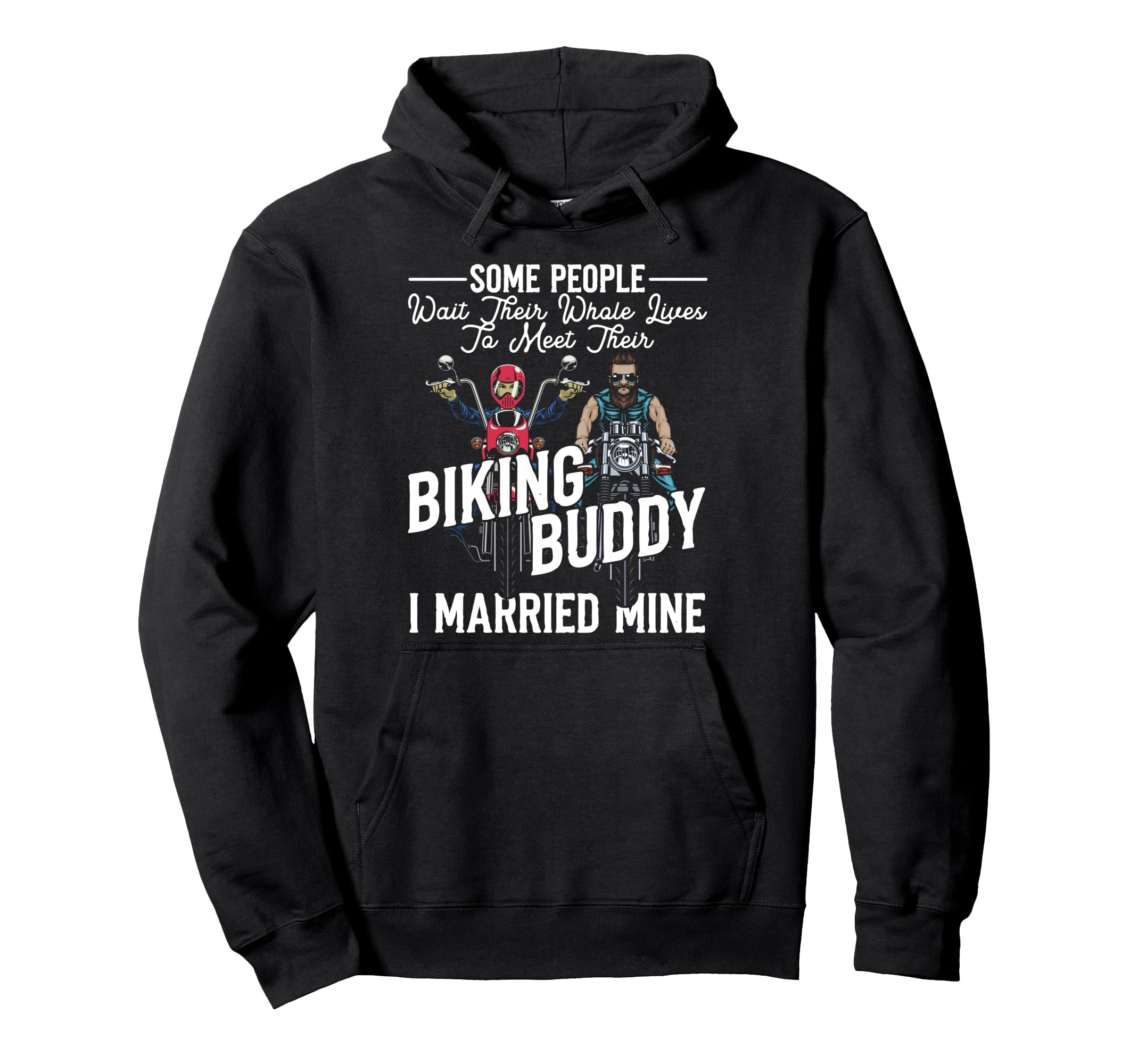 Motorcycle Biker Husband Wife Marriage Hoodie - Unique Graphic Men Women - T-Shirt, Sweatshirt, Hoodie