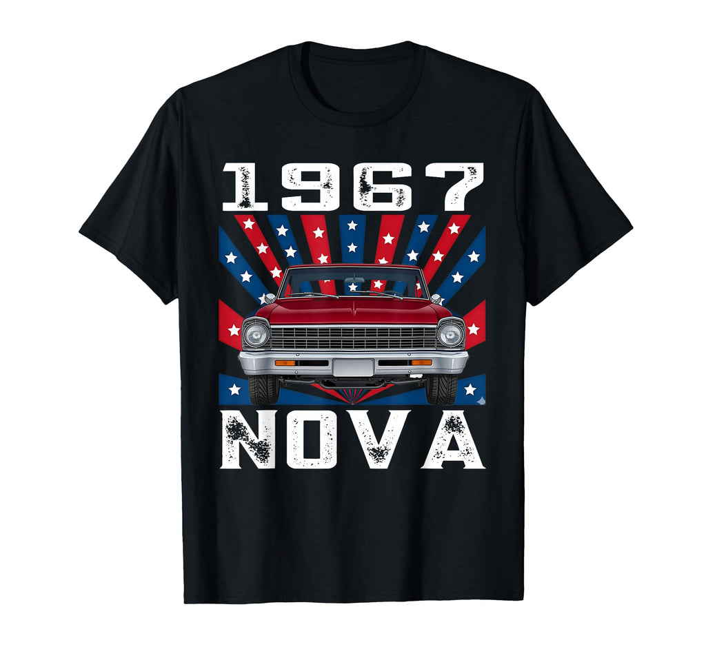 1967 67 Nova Silhouette Muscle Car T-Shirt - Unique Graphic Unisex - T-Shirt, Sweatshirt, Hoodie
