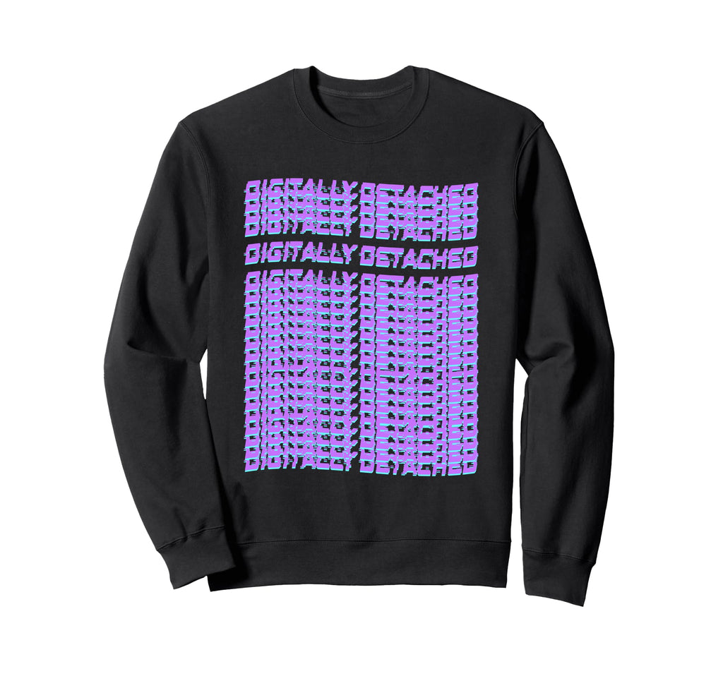 Digitally Detached Pixel Typography Sweatshirt - Unique Graphic Men Women - T-Shirt, Sweatshirt, Hoodie
