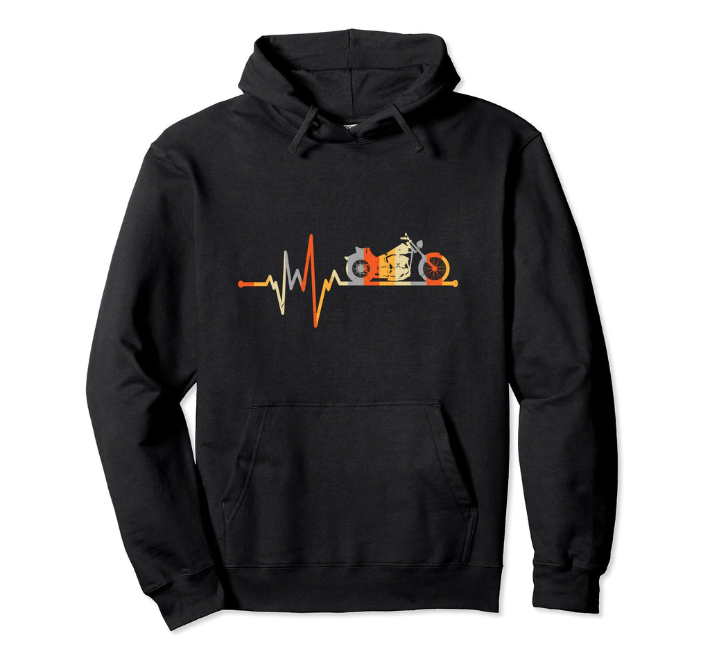 Motorbike Heartbeat Ekg Motorcycle Lover Hoodie - Trendy Graphic Unisex - T-Shirt, Sweatshirt, Hoodie