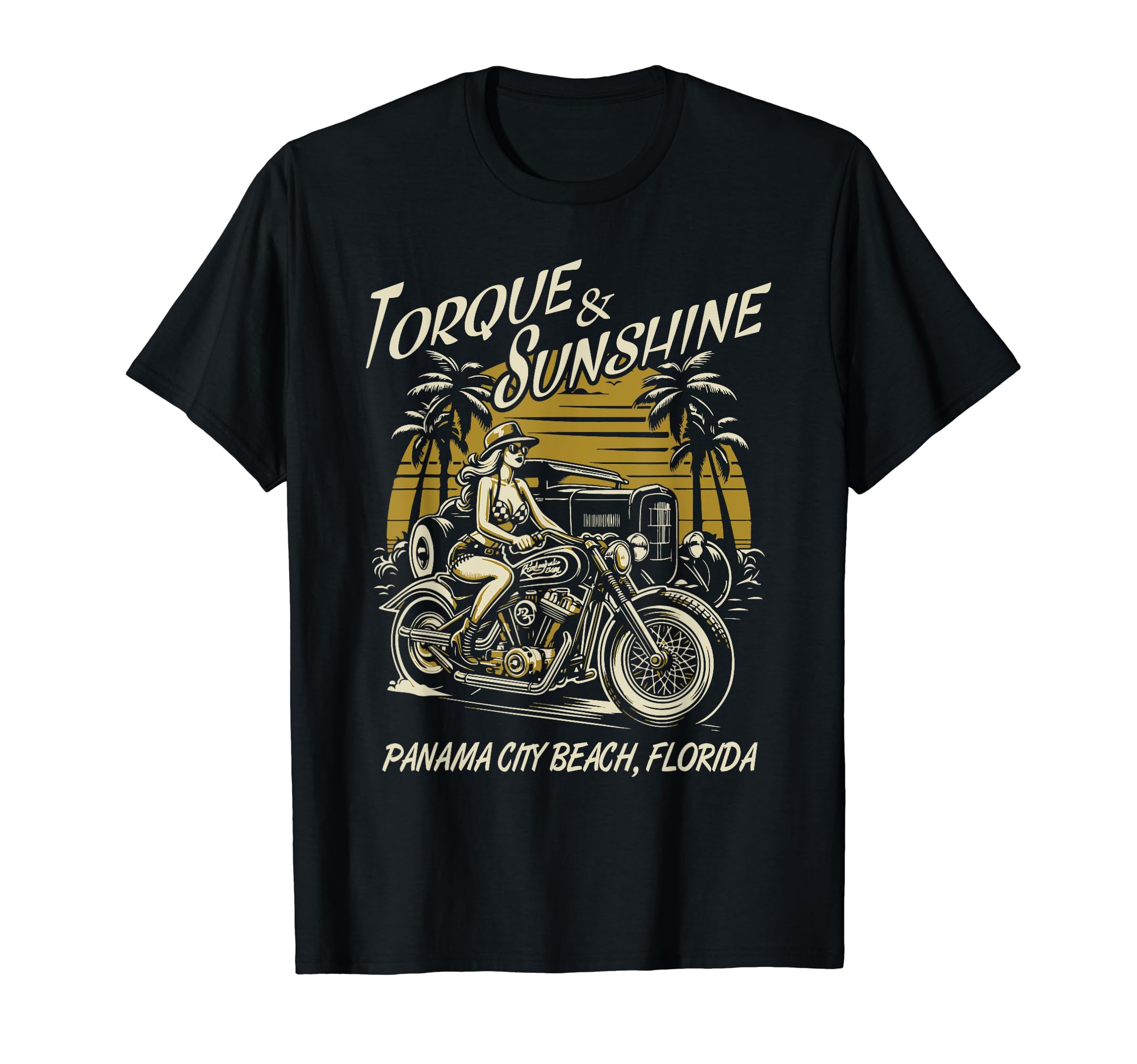 Panama City Beach Florida Motorcycle T-Shirt - Unique Graphic for Adults - T-Shirt, Sweatshirt, Hoodie