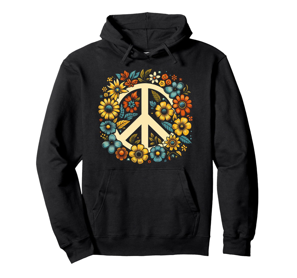 Peace Love Hippie Tie Dye 60S 70S Hoodie - Unique Graphic for Adults - T-Shirt, Sweatshirt, Hoodie