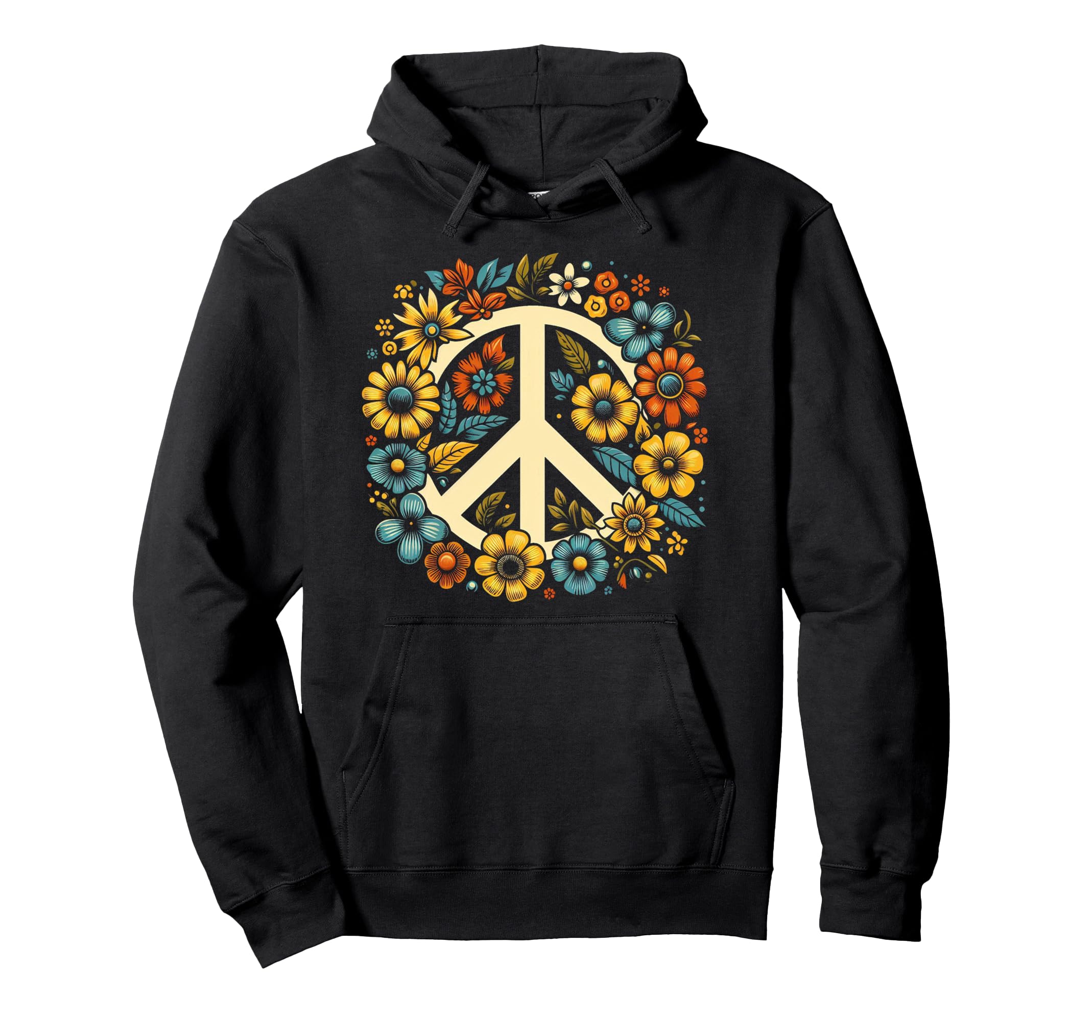 Peace Love Hippie Tie Dye 60S 70S Hoodie - Unique Graphic for Adults - T-Shirt, Sweatshirt, Hoodie