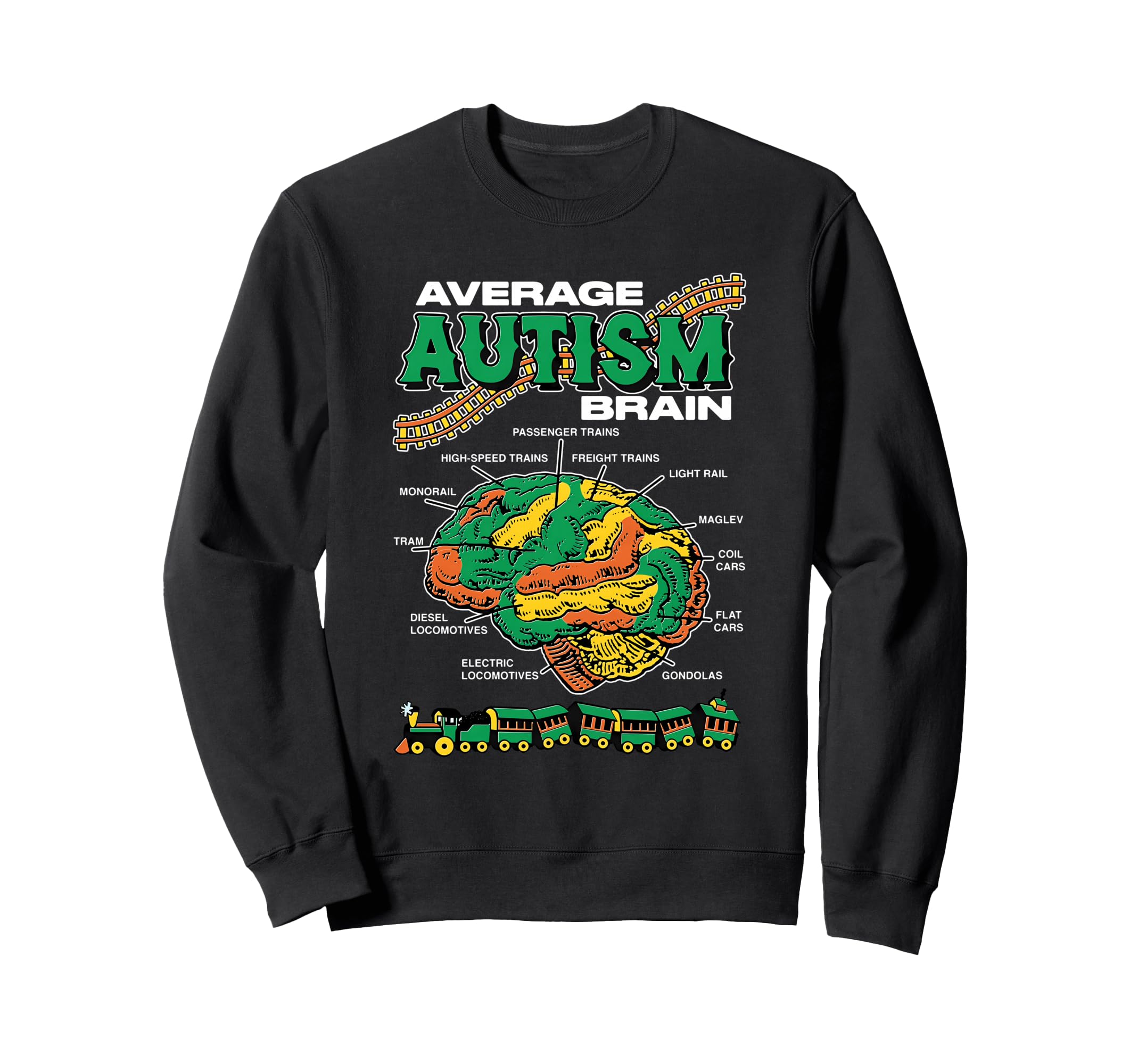 Average Autism Brain Sweatshirt - Casual Everyday Wear for Adults - T-Shirt, Sweatshirt, Hoodie