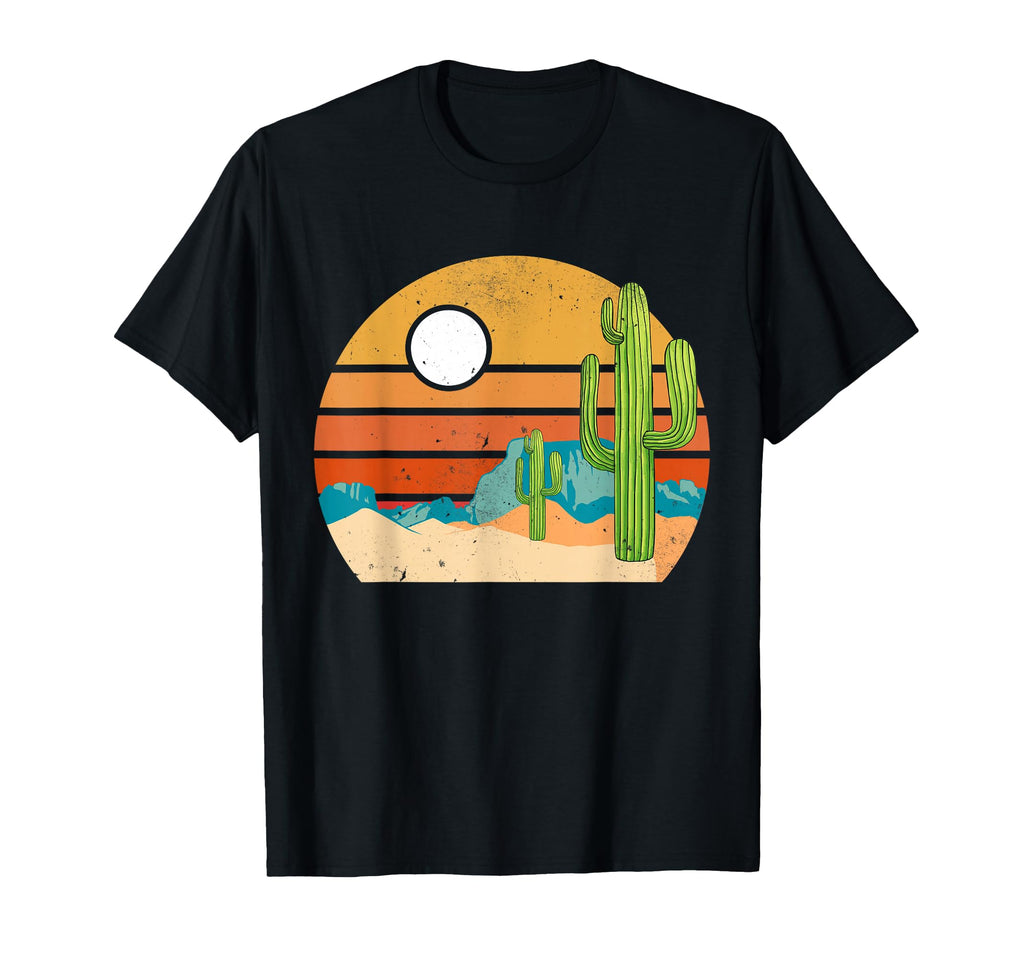 Desert 80S Cactus Scene Mountains T-Shirt - Novelty Apparel Men Women - T-Shirt, Sweatshirt, Hoodie