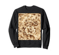 Elegant Sepia Floral Sweatshirt - Trendy Graphic Unisex - T-Shirt, Sweatshirt, Hoodie