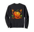 Meditation Pumpkin Yoga Pose Relaxing Sweatshirt - Minimalist Print Unisex - T-Shirt, Sweatshirt, Hoodie