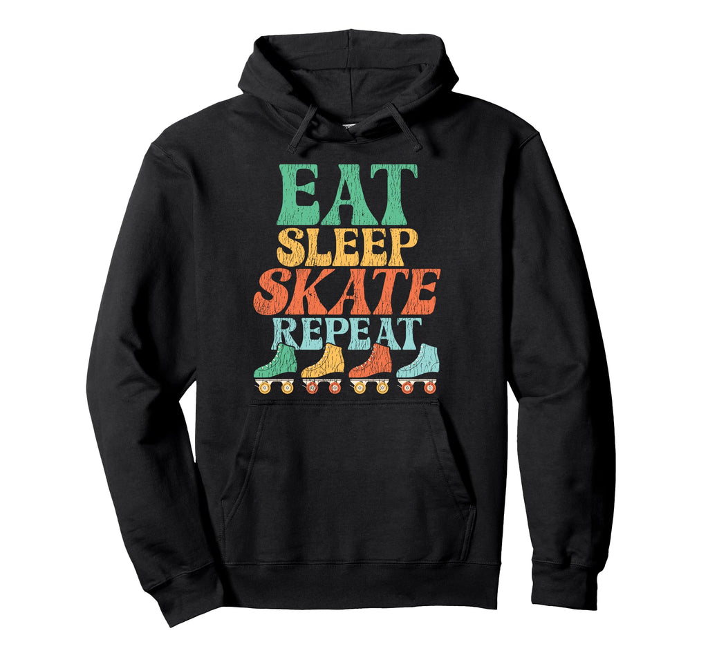 Roller Skating Skate 1970S Eat Sleep Hoodie - Trendy Graphic for Adults - T-Shirt, Sweatshirt, Hoodie