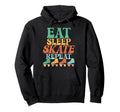Roller Skating Skate 1970S Eat Sleep Hoodie - Trendy Graphic for Adults - T-Shirt, Sweatshirt, Hoodie