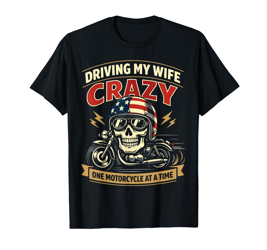 Motorcycle Biker Wife Husband Driving T-Shirt - Unique Graphic Unisex - T-Shirt, Sweatshirt, Hoodie