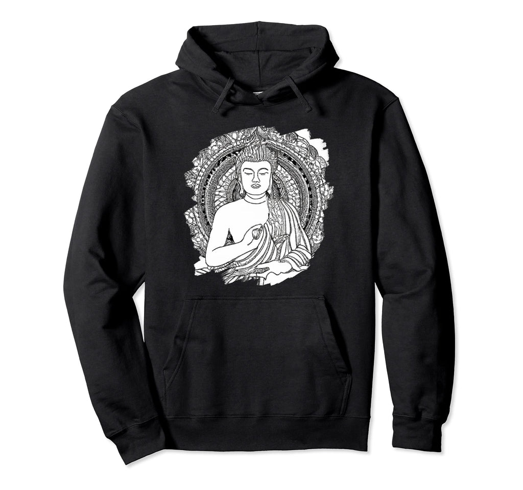 Zen Buddha Mandala Spiritual Asian Hoodie - Trendy Graphic Unisex - T-Shirt, Sweatshirt, Hoodie