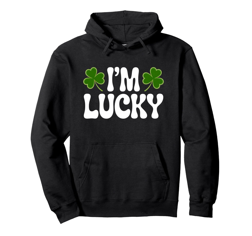 Im Lucky St Patricks Day Groovy Green Hoodie - Minimalist Print Men Women - T-Shirt, Sweatshirt, Hoodie