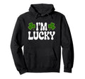 Im Lucky St Patricks Day Groovy Green Hoodie - Minimalist Print Men Women - T-Shirt, Sweatshirt, Hoodie
