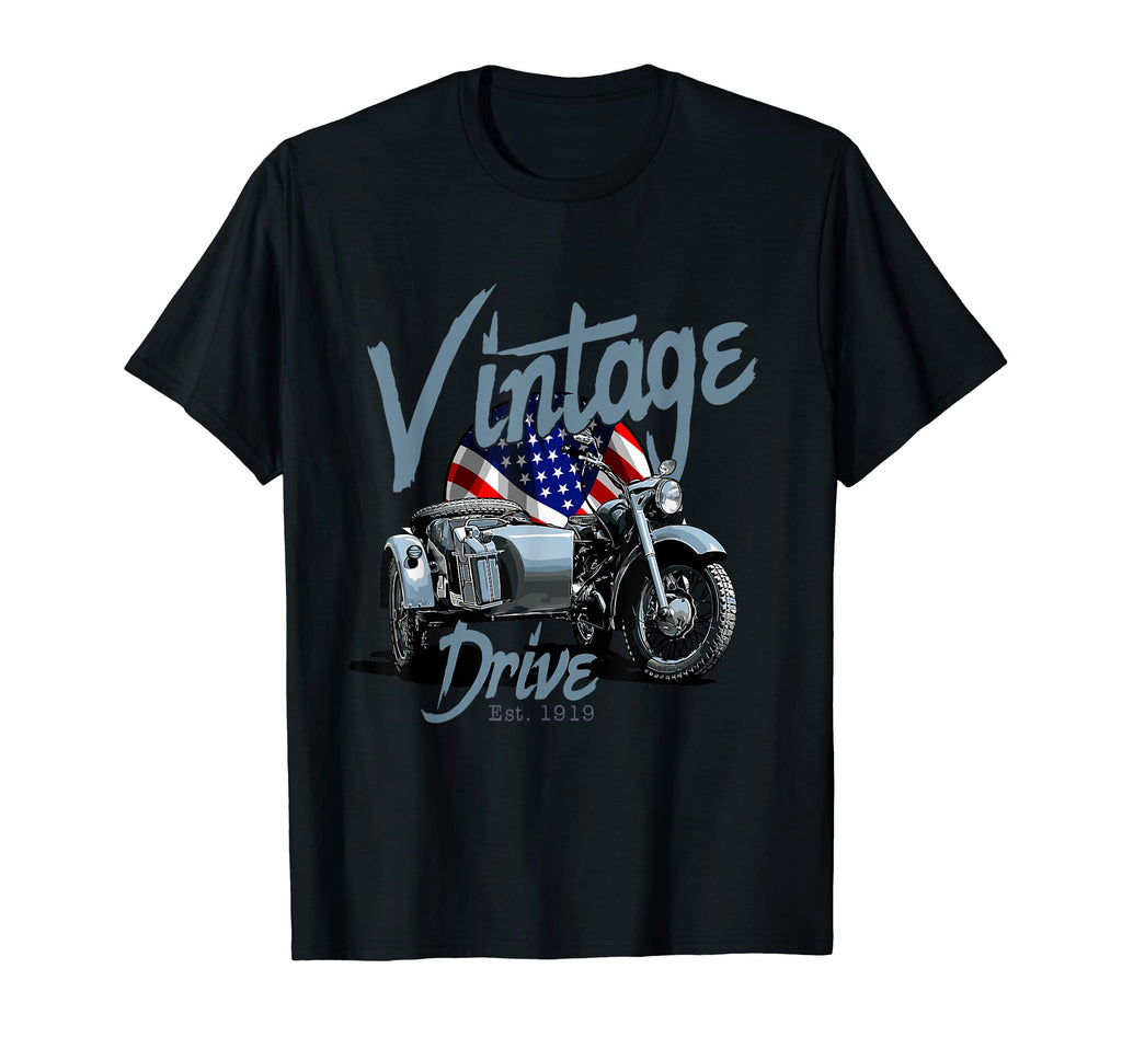 Motorcycle Drive 1919 T-Shirt - Custom Art Print Men Women - T-Shirt, Sweatshirt, Hoodie