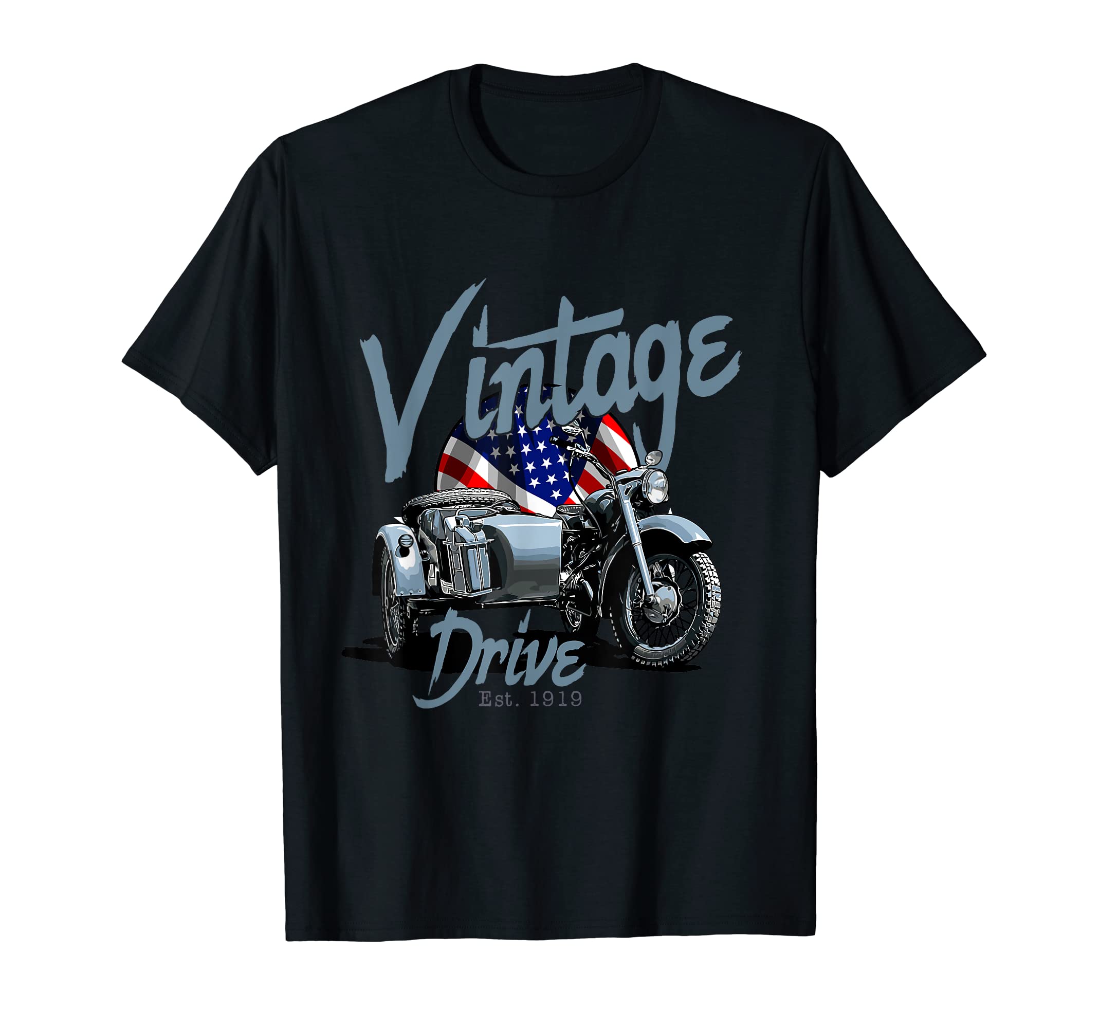 Motorcycle Drive 1919 T-Shirt - Custom Art Print Men Women - T-Shirt, Sweatshirt, Hoodie
