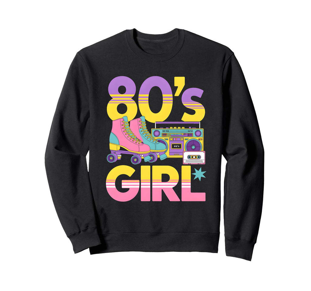 80S Roller Skating Vibes Boombox Sweatshirt - Casual Everyday Wear Unisex - T-Shirt, Sweatshirt, Hoodie