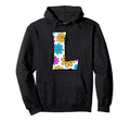 Letter L Floral Daisy Alphabet Hoodie - Unique Graphic for Adults - T-Shirt, Sweatshirt, Hoodie