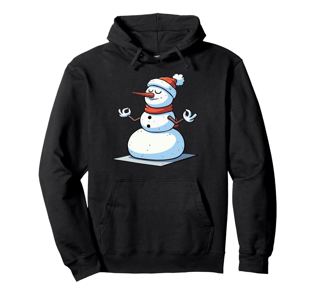 Meditation Snowman Yoga Pose Hoodie - Casual Everyday Wear for Adults - T-Shirt, Sweatshirt, Hoodie