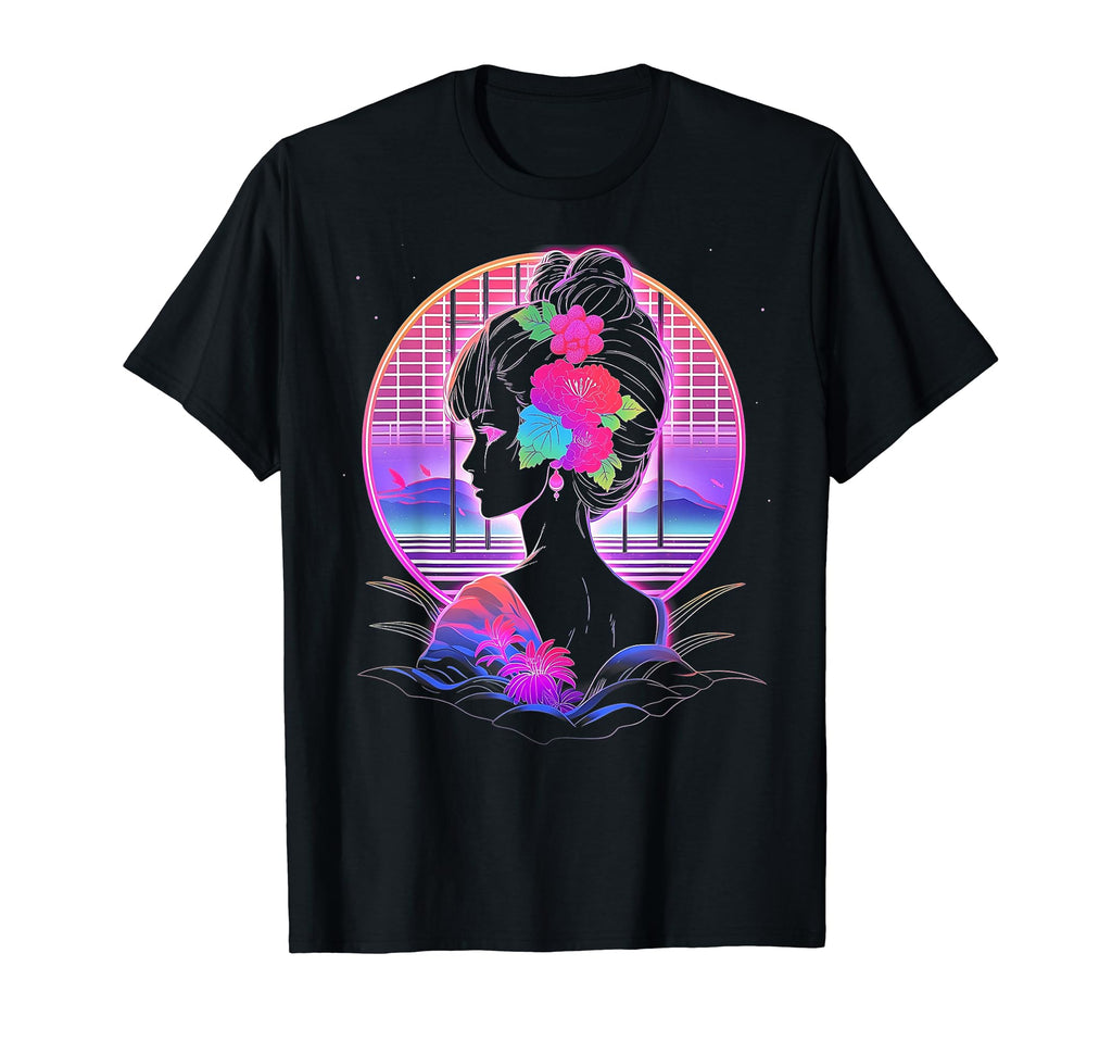 Vaporwave Geisha 80S Synthwave 34 T-Shirt - Casual Everyday Wear for Adults - T-Shirt, Sweatshirt, Hoodie