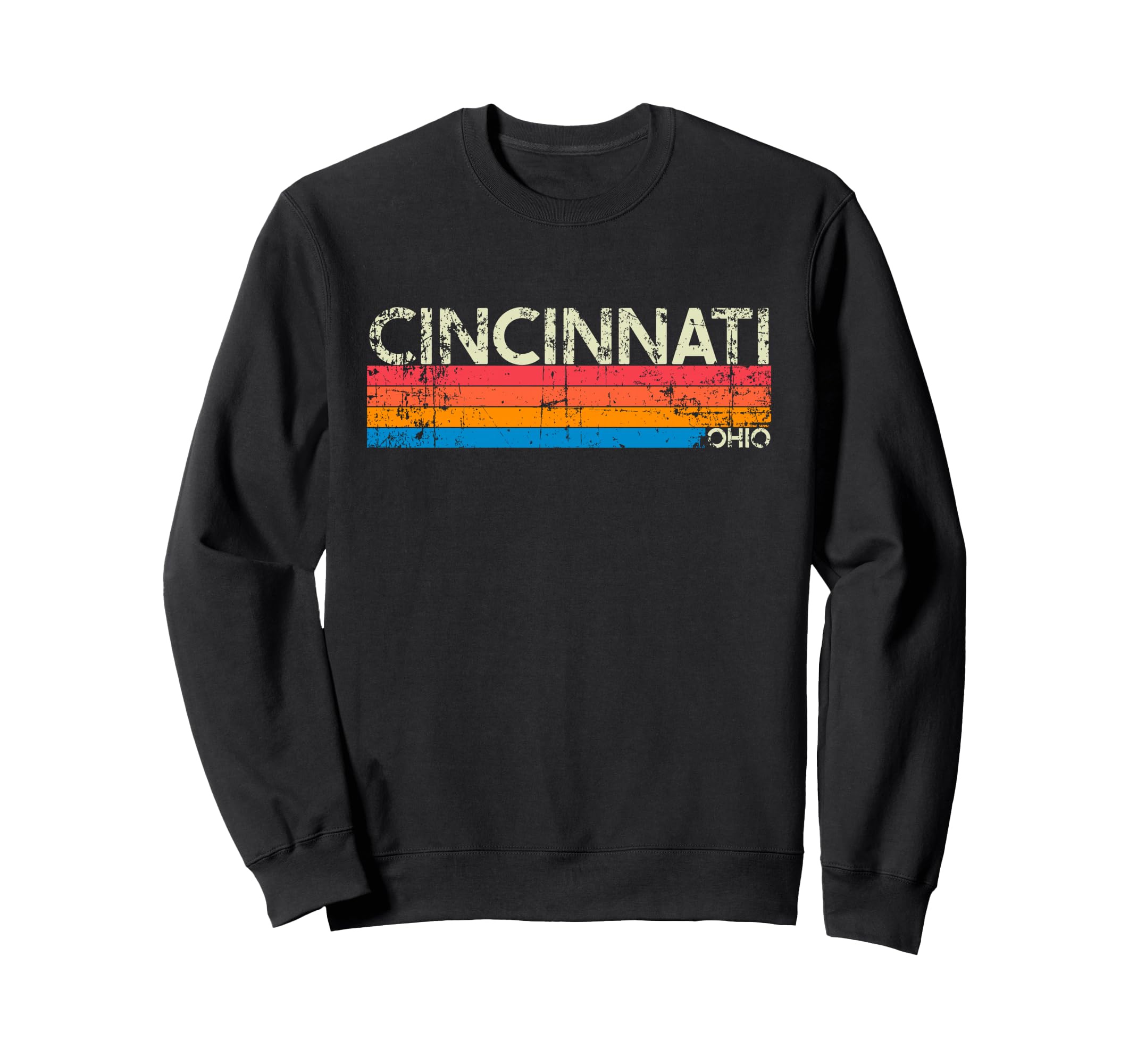 Cincinnati Ohio Distressed Sweatshirt - Fun Novelty Design for Adults - T-Shirt, Sweatshirt, Hoodie