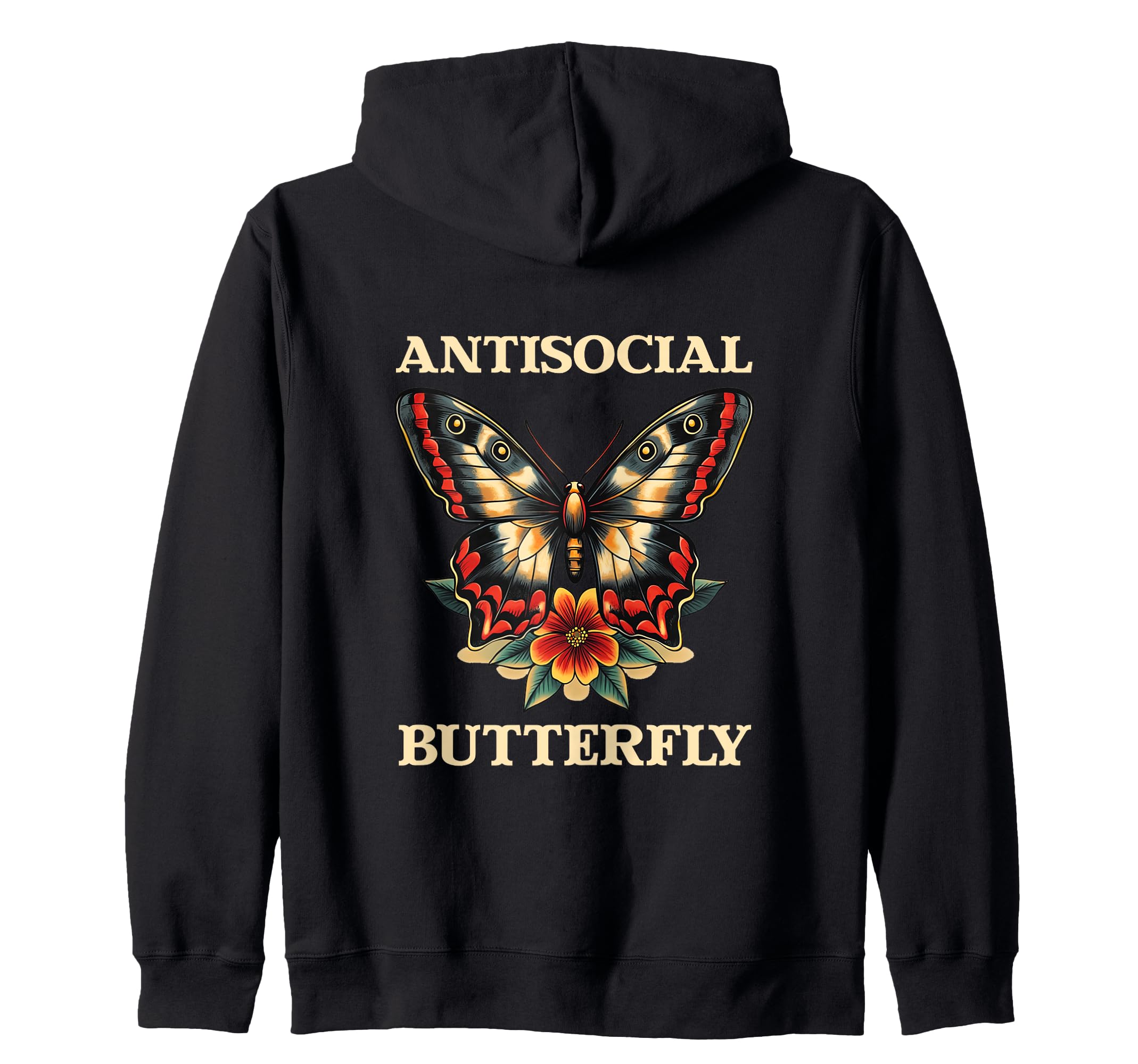 Antisocial Butterfly Gift Hoodie - Novelty Apparel Unisex - T-Shirt, Sweatshirt, Hoodie