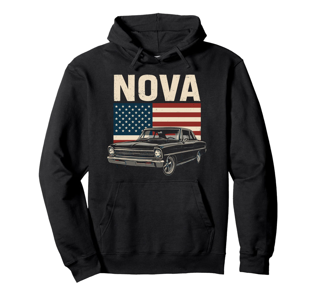 1966 1967 Nova Ss Patriotic American Flag Hoodie - Novelty Apparel Unisex - T-Shirt, Sweatshirt, Hoodie