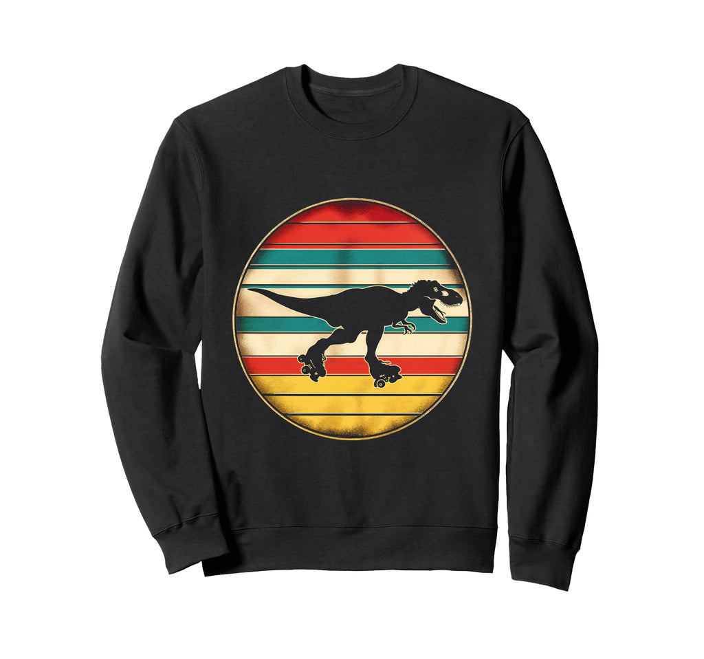 Roller Skate Dinosaur Sweatshirt - Casual Everyday Wear for Adults - T-Shirt, Sweatshirt, Hoodie