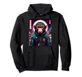 Vaporwave Monkey 80S Synthwave Hoodie - Casual Everyday Wear Unisex - T-Shirt, Sweatshirt, Hoodie