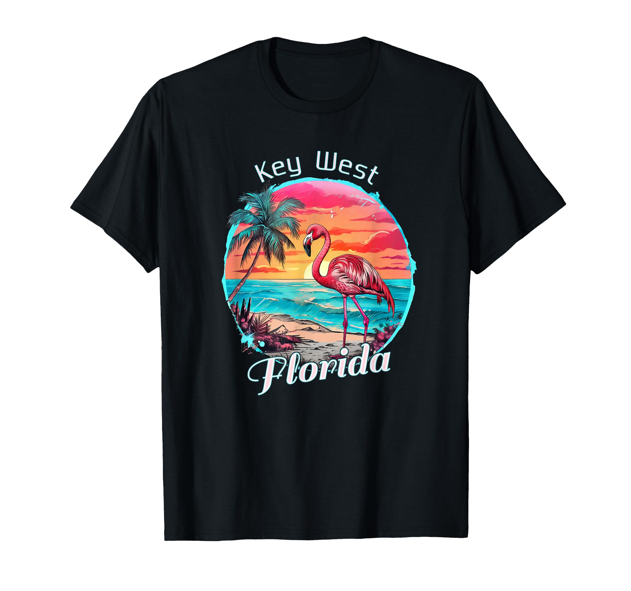 Key West Florida Beach Flamingo T-Shirt - Aesthetic Graphic Men Women - T-Shirt, Sweatshirt, Hoodie