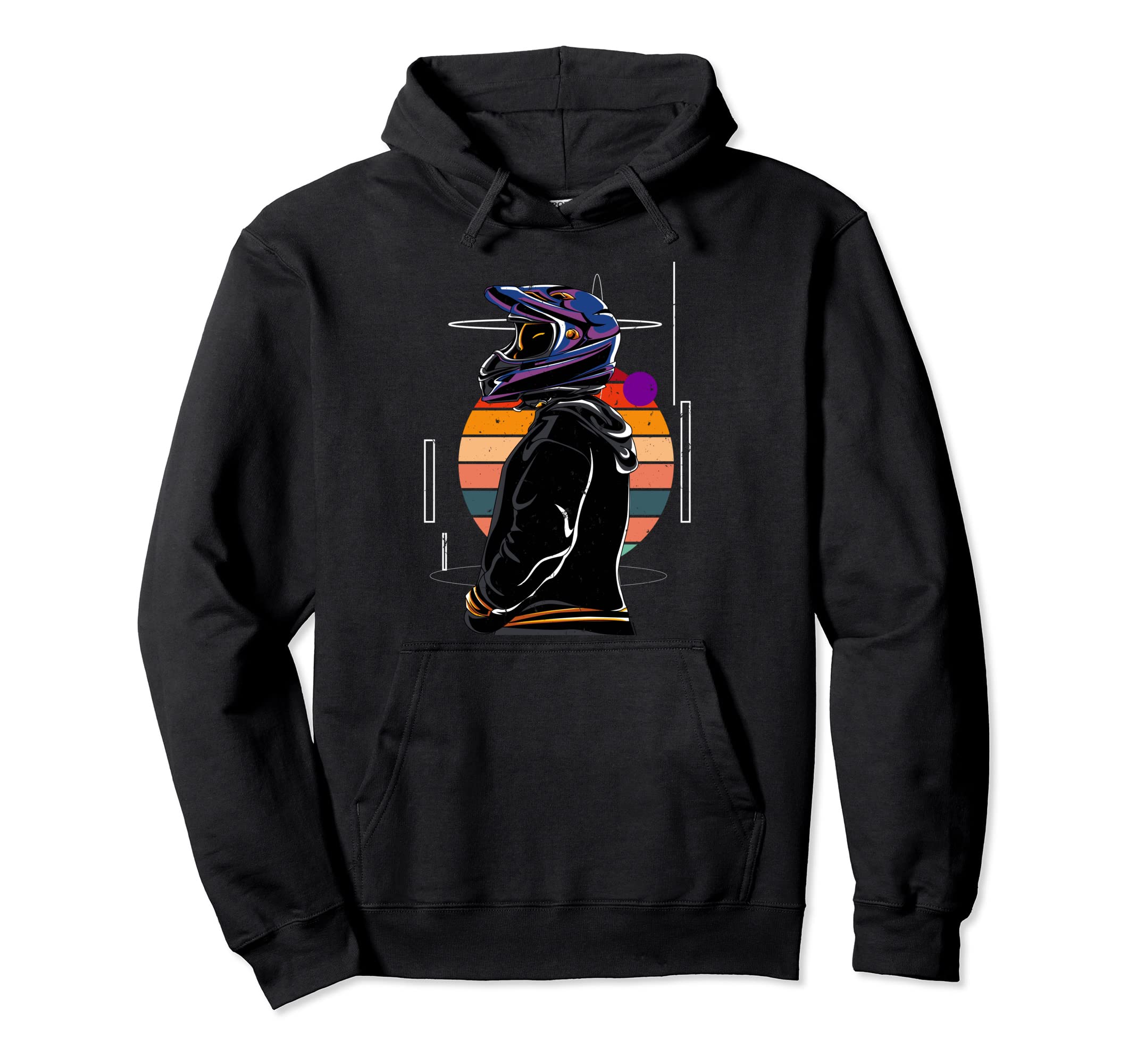 Sunset Motorcycle Biker Biking Hoodie - Unique Graphic Men Women - T-Shirt, Sweatshirt, Hoodie