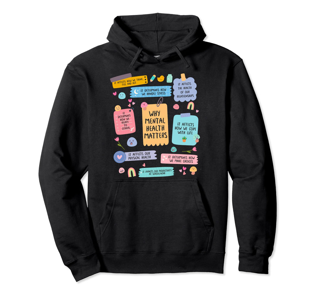 Mental Health Matters Human Brain Illness Hoodie - Unique Graphic Unisex - T-Shirt, Sweatshirt, Hoodie