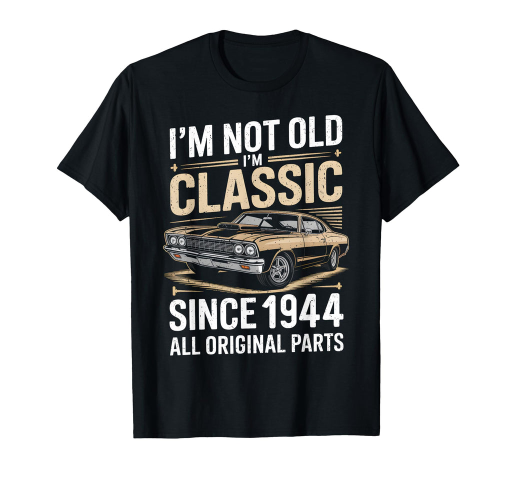 Funny 82Nd Birthday Car 1944 Birthday T-Shirt - Minimalist Print Men Women - T-Shirt, Sweatshirt, Hoodie