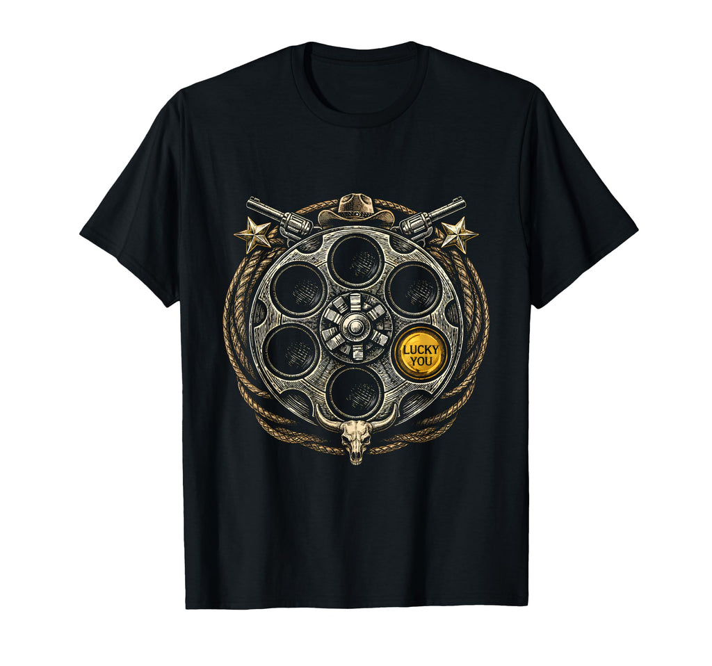 Revolver Gun Cylinder Western T-Shirt - Fun Novelty Design Men Women - T-Shirt, Sweatshirt, Hoodie