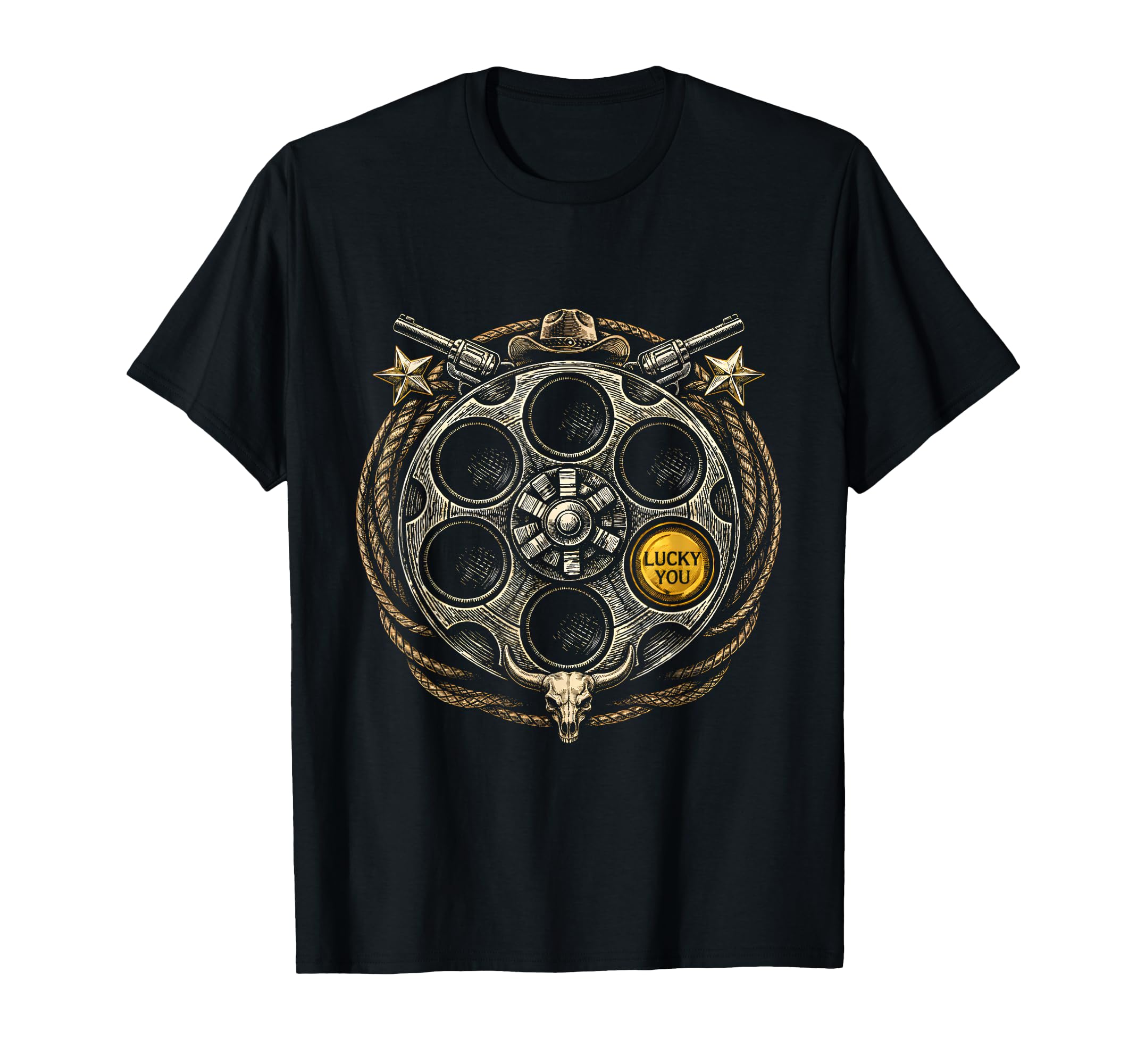 Revolver Gun Cylinder Western T-Shirt - Fun Novelty Design Men Women - T-Shirt, Sweatshirt, Hoodie