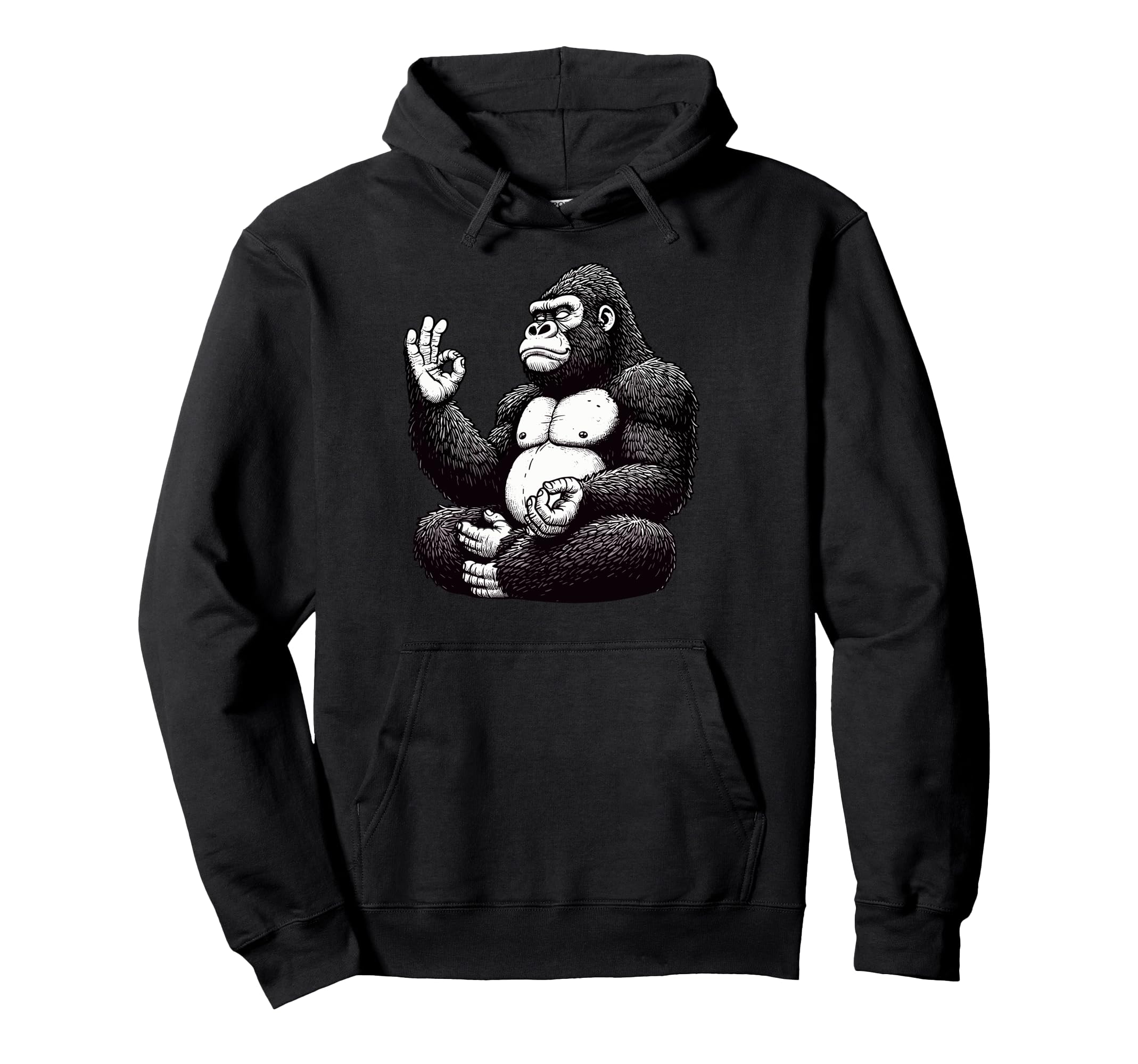 Meditation Gorilla Yoga Pose Relaxing Hoodie - Streetwear Style Unisex - T-Shirt, Sweatshirt, Hoodie