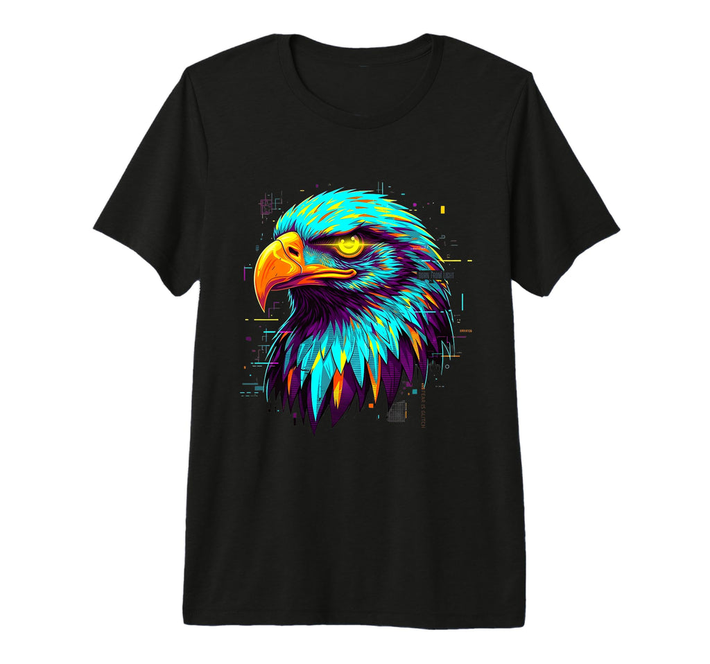 Cyberpunk Bald Eagle 80S Synthwave T-Shirt - Fun Novelty Design Unisex - T-Shirt, Sweatshirt, Hoodie