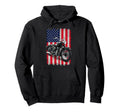 Patriotic Motorcycle Usa Flag Biker Biking Hoodie - Custom Art Print Unisex - T-Shirt, Sweatshirt, Hoodie