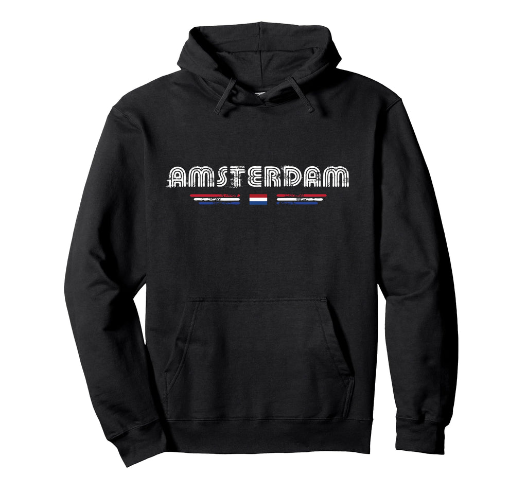 Amsterdam Netherlands 70S 80S Type Hoodie - Novelty Apparel Unisex - T-Shirt, Sweatshirt, Hoodie