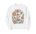 Wolf Witch Riding Bicycle Floral Sweatshirt - Graphic Print Unisex - T-Shirt, Sweatshirt, Hoodie