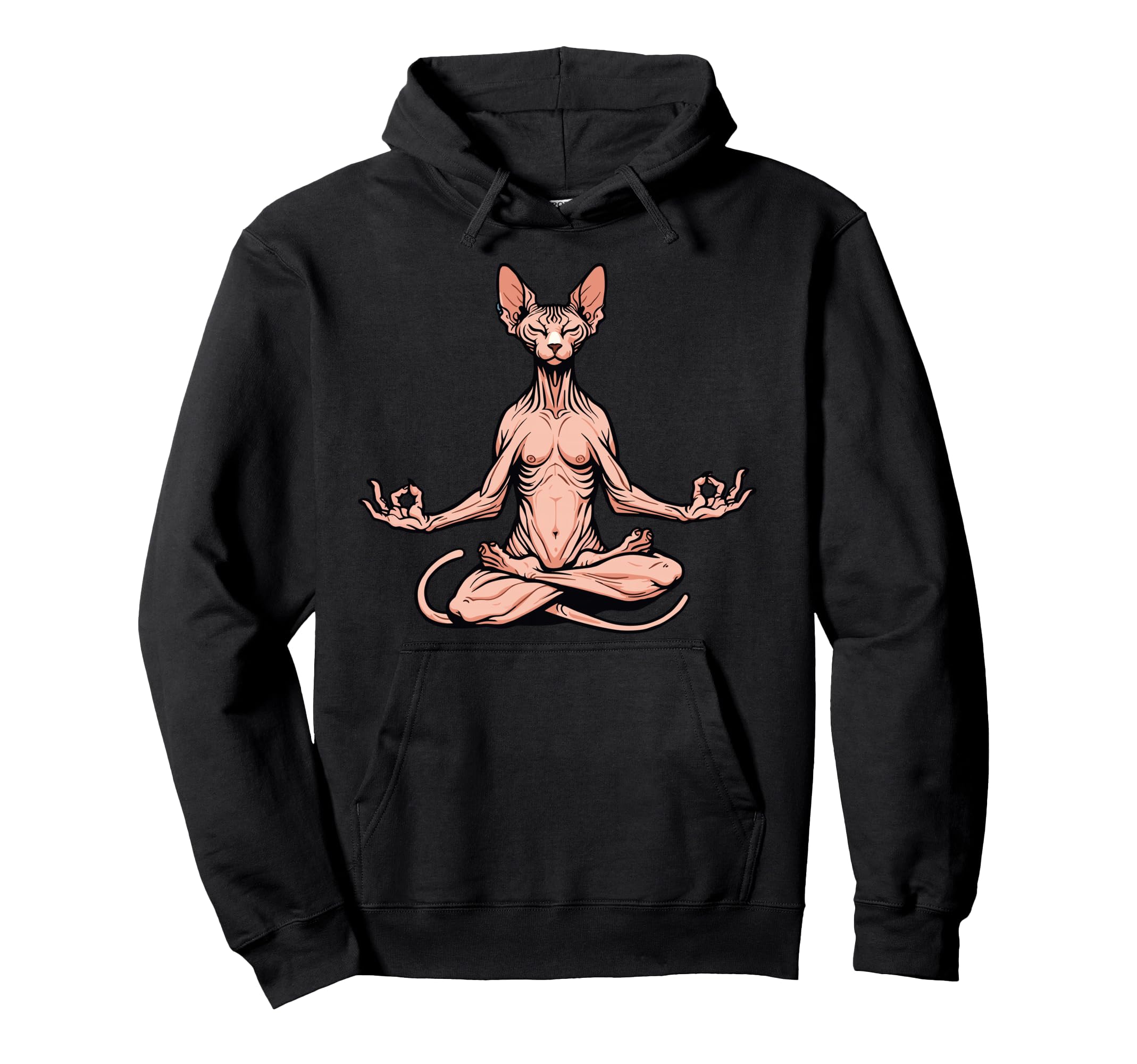 Meditation Sphynx Yoga Pose Relaxing Hoodie - Aesthetic Graphic for Adults - T-Shirt, Sweatshirt, Hoodie