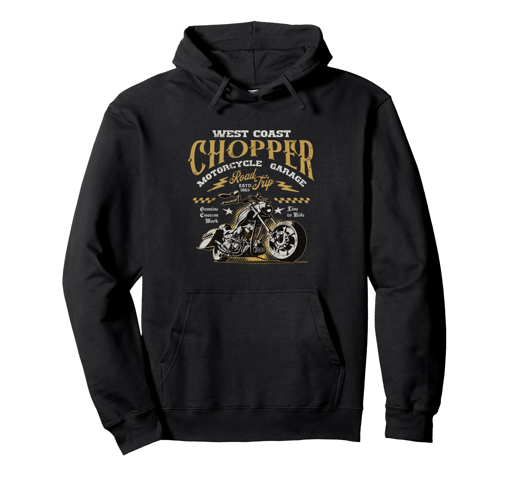 West Coast Chopper Garage Motorcycle Hoodie - Custom Art Print Men Women - T-Shirt, Sweatshirt, Hoodie